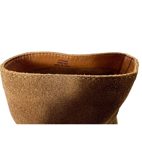 Lucky Brand Ryemi Peep-Toe Boho Ankle Boots Booties  Size US 9  Brown Suede - Picture 9 of 11